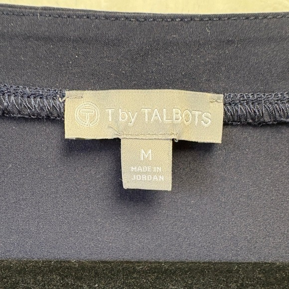 T by Talbots Dress Women Medium Navy Blue Sleeveless Drawstring Waist w/ Pockets - Picture 2 of 9